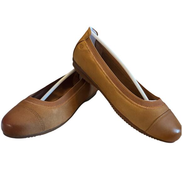 NIB Josef Seibel Leather Tan Ballet Flats Women's Size 36 US 5.5 M German Made - Picture 5 of 10